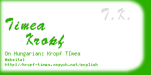 timea kropf business card